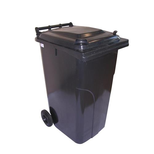 Plastová popelnice 240 l, černá Plastová popelnice 240 l, černá