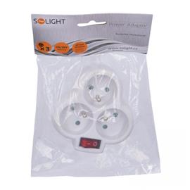 Rozbočka Solight, 3 x 10A, bílá, vypínač Rozbočka Solight, 3 x 10A, bílá, vypínač