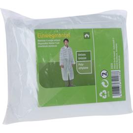Jednorázový plášť z polyethylenu, bílý,  délka 120 cm Jednorázový plášť z polyethylenu, bílý,  délka 120 cm