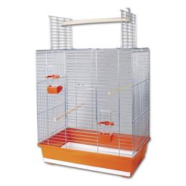 Klec pro papoušky a andulky Ara, 54×34×68,5 cm Klec bílá pro ptáky ARA, 54×34×68,5 cm - mix barev.