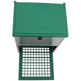 Feedomatic nášlapné krmítko z pozinkovaného plechu s plastovým nášlapem a víkem - 5 kg Nášlapné krmítko Feedomatic pozinkované s plastem 5 kg.