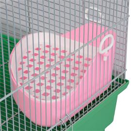 Záchod pro fretky a králíky s roštem 24 x 18 x 10 cm - WC, mix barev Záchod pro fretky a králíky s roštem, růžový - upevnění na klec.