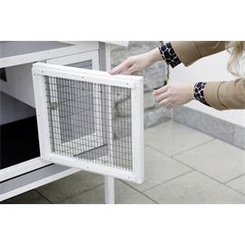 Zateplená králíkárna Superior šedá 130×66×110 cm Kotec pro králíky zateplený Superior 130x66x110 cm - dvířka.