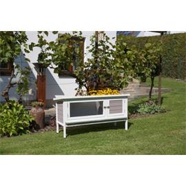 Dřevěná králíkárna bílá Freddy 116×45×62 cm Kotec pro králíky dřevo Freddy, bílý 116×45×62 cm.