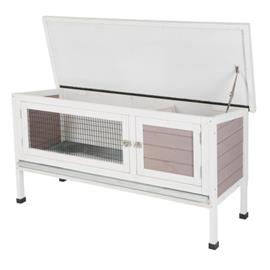 Dřevěná králíkárna bílá Freddy 116×45×62 cm Kotec pro králíky dřevo Freddy, bílý 116×45×62 cm.