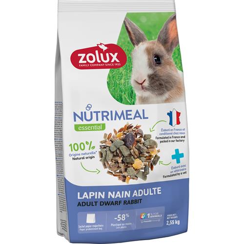 Krmivo Zolux Nutrimeal Adult králík Mix - 2 550 g Krmivo Zolux Nutrimeal Adult MIX, králík, 2,5 kg.