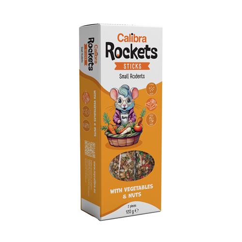 Calibra Rockets Sticks tyčinky pro malé hlodavce, 120 g - Vegeta a ořechy Tyčky Calibra Rockets Sticks Vegeta a ořechy pro malé hlodavce, 120 g