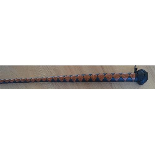 Kožený bič Small Paul, pletený, bez poutka, - hnědo-černý, 60 cm Bič Small Paul pletený černo-hn, bez poutka, 60 cm
