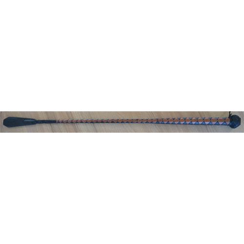Kožený bič Small Paul, pletený, bez poutka, - hnědo-černý, 60 cm Bič Small Paul pletený černo-hn, bez poutka, 60 cm