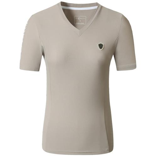 Dámské triko Covalliero V-Shape S/S 2025, krémové - vel. M Triko V-shape Covalliero SS 2025, béžové, M