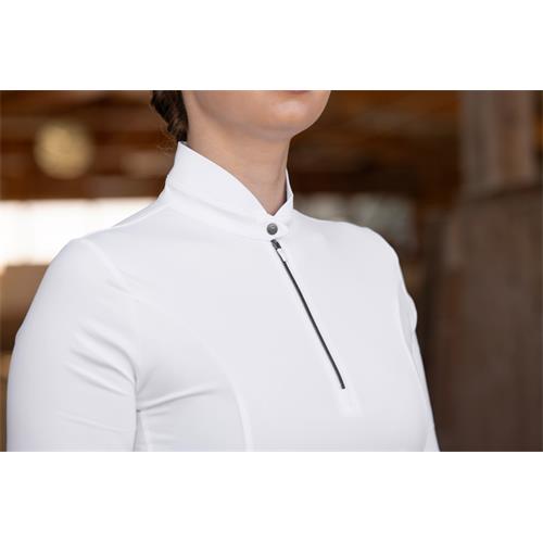 Dámské závodní triko s dlouhým rukávem Covalliero S/S 2025, bílé - vel. XL Triko závodní dl. rukáv Covalliero SS 25, bílé, XL