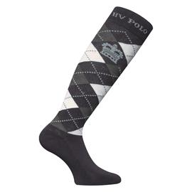 Jezdecké podkolenky HV Polo Argyle, šedo-modré