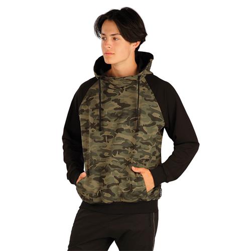 Pánská mikina Litex, s klokankou, army - vel. L Mikiná pánská Litex s klokankou, army, vel. L