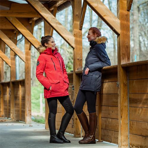 Dámská zimní bunda Horze Brooke, červená - červená, vel. 40 Bunda zimní dlouhá Horze Brooke, červená, vel. 40