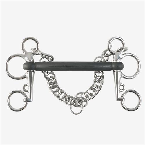 Udidlo Pelham  gumové, nelomené - vel. 12,5 cm Udidlo Pelham gumové, nelomené, vel. 12,5