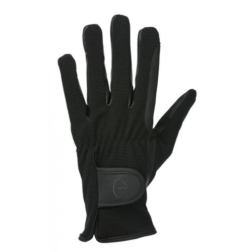 Jezdecké rukavice Equitheme Filet, černé - vel. L Rukavice jezdecké Equitheme Filet, černé, L