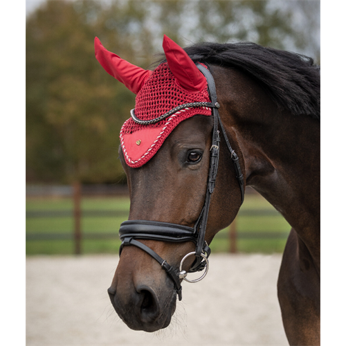 Čabraka na uši QHP Valentýn, červená - vel. Pony Čabraka na uši QHP Valentýn, Pony