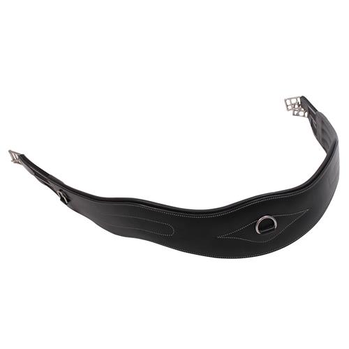 Kožený anatomický podbřišník QHP, černý - 135 cm Podbřišník kožený anatomický QHP, černý, 135 cm