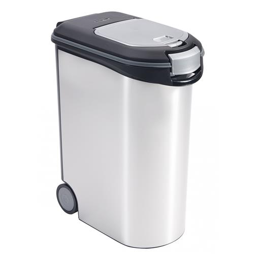 Kontejner na krmivo Curver stříbrný, 20 kg/54 l Kontejner Curver na kolečkách 54 l.