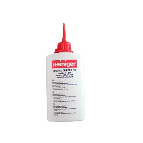 Olej Heiniger pro mazání nožů a převodů - 100 ml Olej Heiniger pro mazání nožů strojků 100 ml.