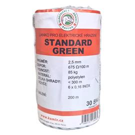 Polyetylenové lanko pro elektrické ohradníky STANDARD GREEN 2,5 mm - 200 m Polyetylenové lanko pro elektrické ohradníky STANDARD GREEN 2,5 mm