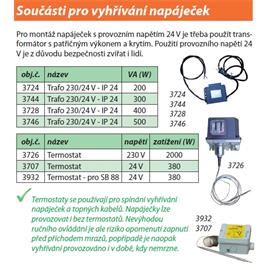 Termostat pro  vyhřívané napáječky v provedení 24 V - do příkonu 380 W - SLEVA - II. jakost Termostat pro  vyhřívané napáječky v provedení 24 V - do příkonu 380 W - SLEVA