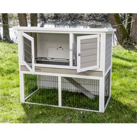Dřevěná králíkárna Stall Lucky s výběhem, 115×65×100 cm Králíkárna s podstavbou.