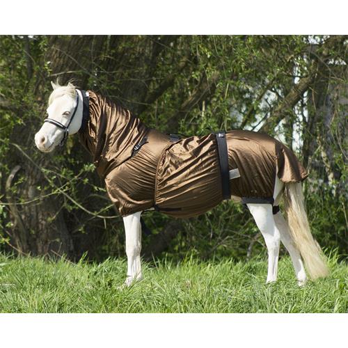 Ekzémová deka QHP s krkem, hnědá - 90/125 cm Deka ekzémová QHP, hnědá, vel. 90/125 cm