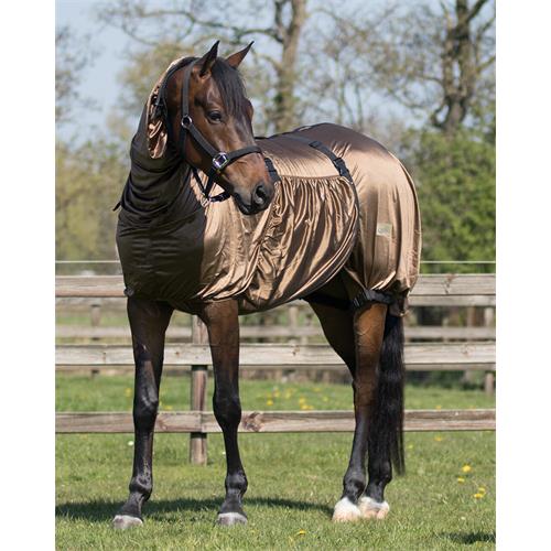 Ekzémová deka QHP s krkem, hnědá - 90/125 cm Deka ekzémová QHP, hnědá, vel. 90/125 cm