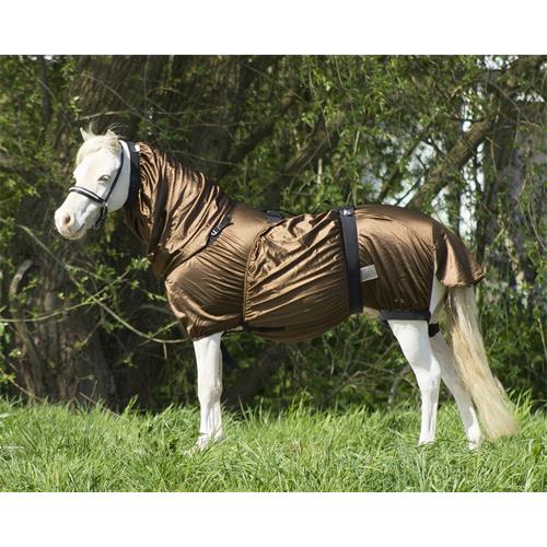 Ekzémová deka QHP s krkem, hnědá - 75/105 cm Deka ekzémová QHP, hnědá, vel. 75/105 cm
