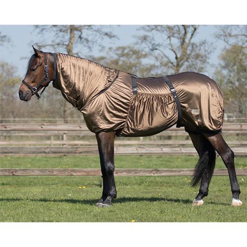 Ekzémová deka QHP s krkem, hnědá - 75/105 cm Deka ekzémová QHP, hnědá, vel. 75/105 cm