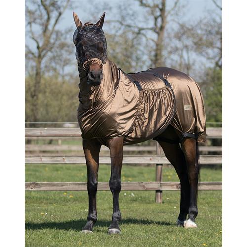 Ekzémová deka QHP s krkem, hnědá - 75/105 cm Deka ekzémová QHP, hnědá, vel. 75/105 cm
