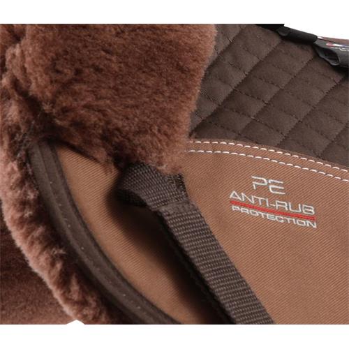 Podsedlová podložka Premier Equine, s beránkem - hnědá Podložka podsedl. Premier, Merino beránek, hnědá