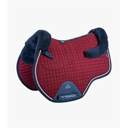 Podsedlová dečka Premier Equine, vínová s modrým beránkem Podsedlová dečka Premier Equine, vínová s modrým beránkem