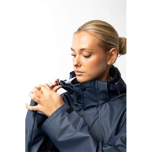 Nepromokavá pláštěnka Horze Hazel, modrá - vel. 34 Kabát-pláštěnka Horze Hazel, dlouhý, vel. 34
