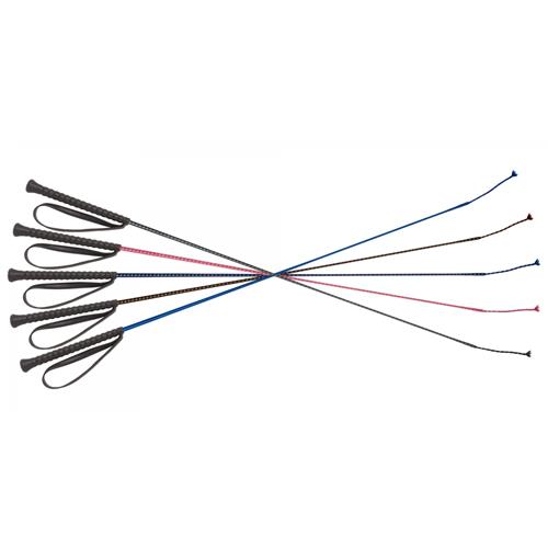 Skokový nylonový bič Fleck, černý/barevný - barevný / černý - 90 cm Bič skokový FLECK, nylon, gumová rukojeť, 90 cm