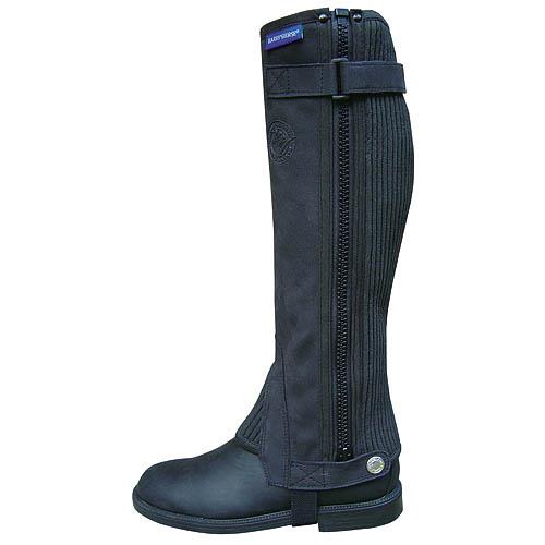 Minichaps Covaliero ClassicStretch, černé - XXL Minichaps, velurová kůže, černé, vel. XXL