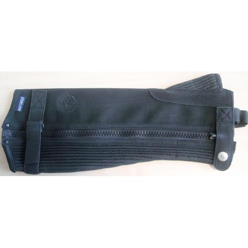 Minichaps Covaliero ClassicStretch, černé - XXL Minichaps, velurová kůže, černé, vel. XXL