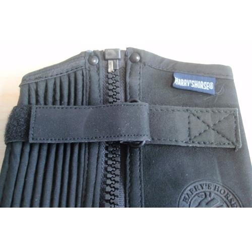 Minichaps Covaliero ClassicStretch, černé - XXL Minichaps, velurová kůže, černé, vel. XXL