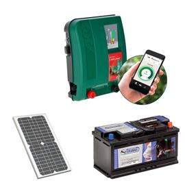 Sada elektrického ohradníku AKO DUO-Power X 6000 smartGPS + solární panel 55 W + akumulátor 70 Ah