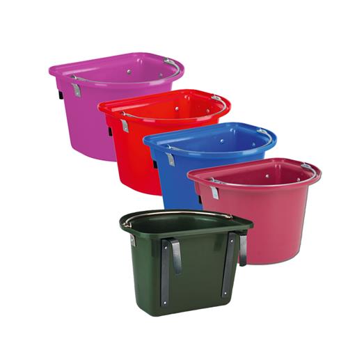 Kbelík pro koně, 12 l, závěsný s pevnými kovovými držáky - fuchsiová Kbelík pro koně, 12 l, závěsný s pevnými kovovými držáky, fuchsiová