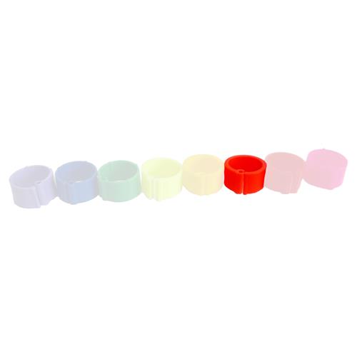 Zámkové rozlišovací kroužky na slepice 16 mm - oranžová Kroužky rozlišovací pro drůbež 16 mm, klip, neon oranžová, 1 ks