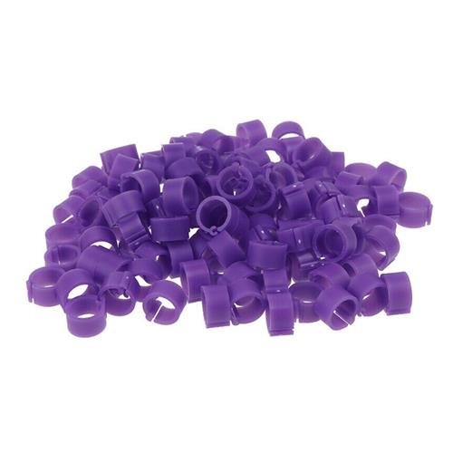 Zámkové rozlišovací kroužky na slepice 16 mm - fialová Kroužky rozlišovací 16mm, zámkové, fialová.