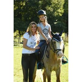 Dámské triko Equi-Theme, šedo-modrý melír