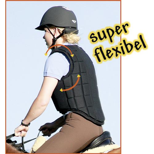 Dětská jezdecká bezpečnostní vesta USG Flexi, černá - dětská, vel. XL Vesta dětská bezp. USG, FLEXI, černá, vel. XL