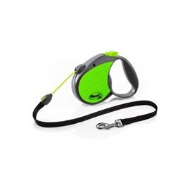 Vodítko Flexi Neon Reflect lanko M, zelená, 5 m do 20 kg