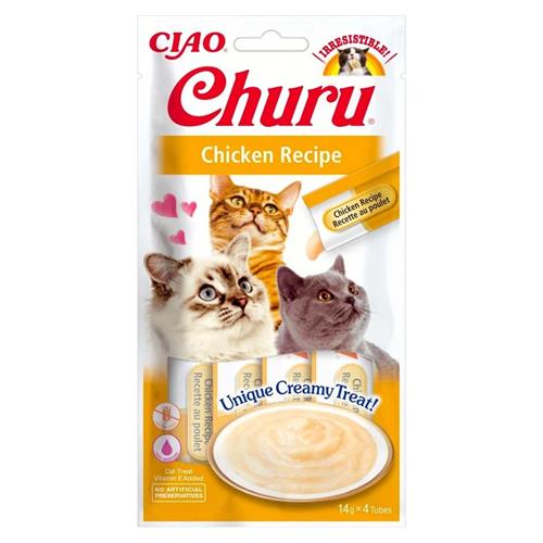 Churu Cat 4×14 g - Kuře Pyré masové pro kočky Churu kočka Kuře, 4×14 g