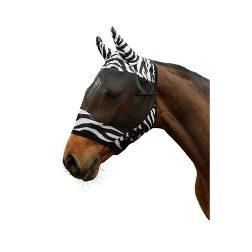 Maska proti hmyzu Covalliero s ušima, zebra - vel. Cob Maska proti hmyzu Covalliero Zebra s ušima, vel. Cob
