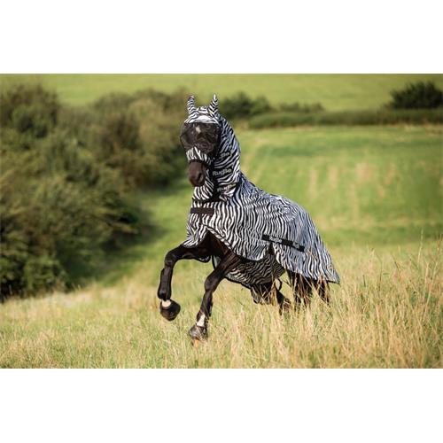 Maska proti hmyzu Covalliero s ušima, zebra - vel. Cob Maska proti hmyzu Covalliero Zebra s ušima, vel. Cob