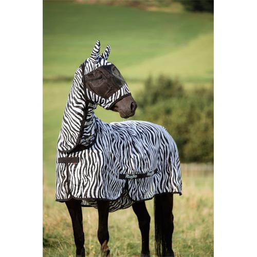 Maska proti hmyzu Covalliero s ušima, zebra - vel. Cob Maska proti hmyzu Covalliero Zebra s ušima, vel. Cob
